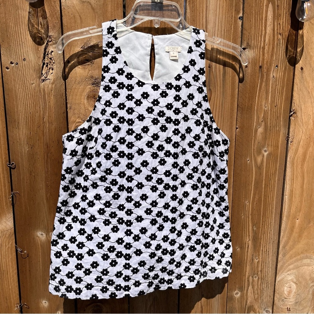 J.Crew black and white floral top